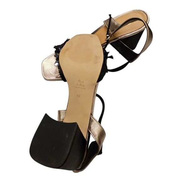 Barca Heels Size 40 Gold and Black - Picture 6 of 10